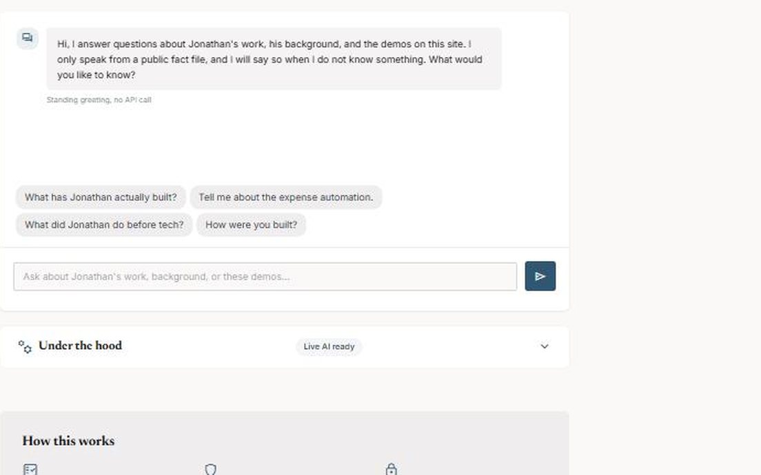 The Ask assistant showing its opening message and suggested questions